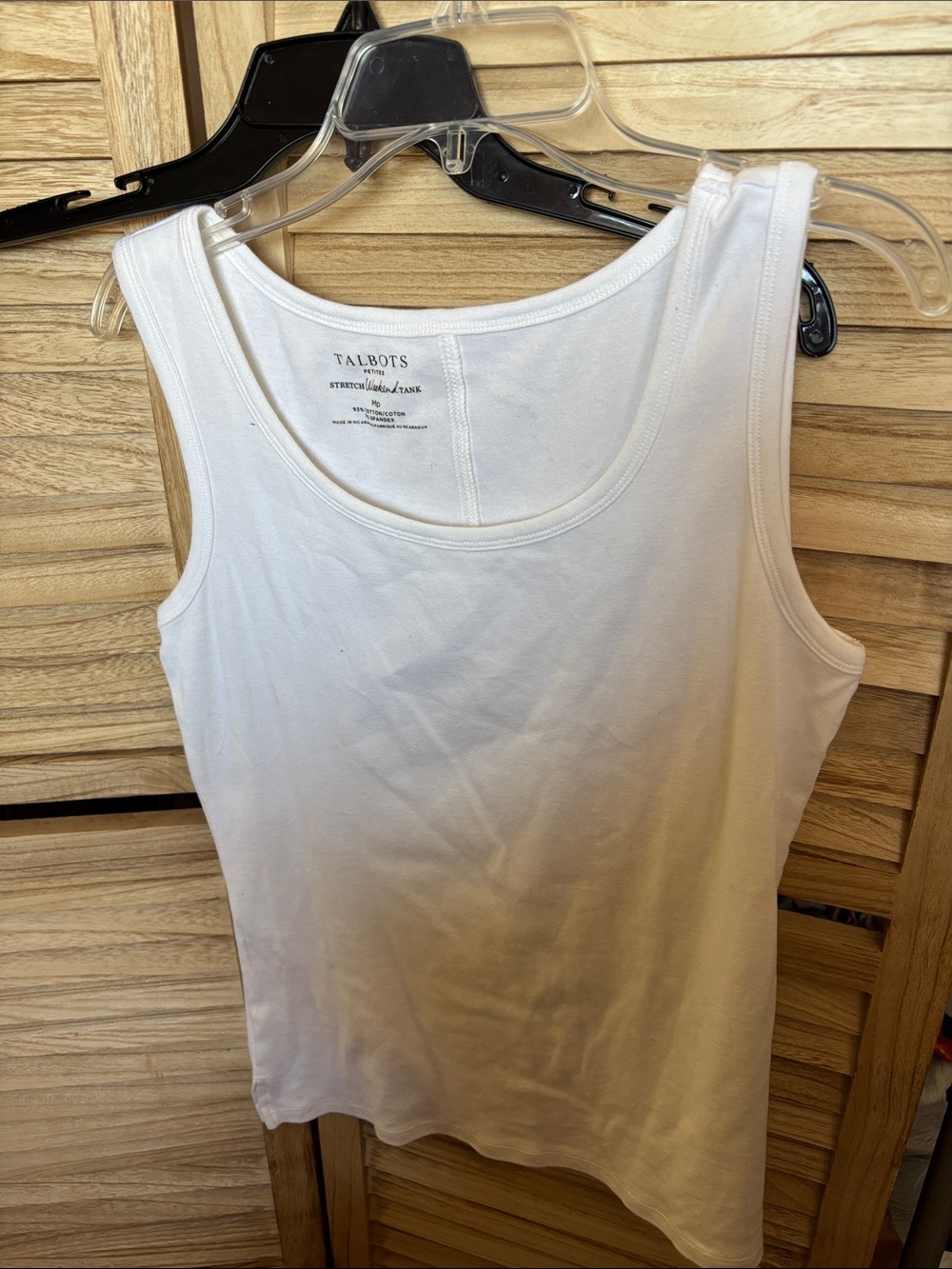 Talbots White Scoop Neck Cotton Tank Medium Petite
